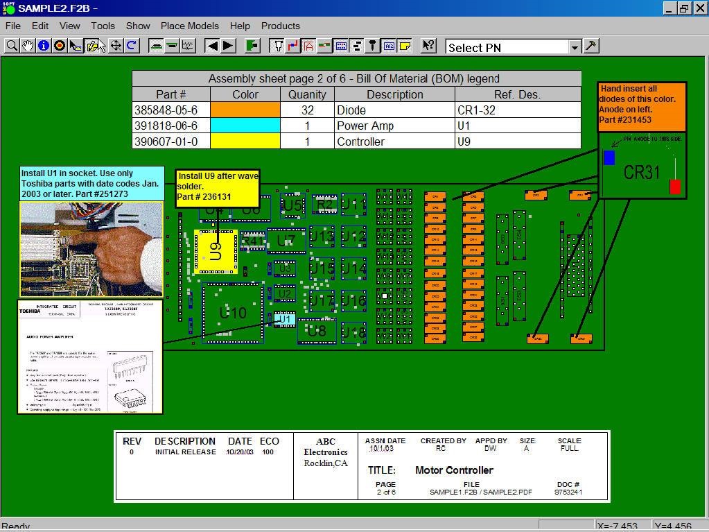 CAD Viewer and Gerber Viewer software for PCB to aid assembly and hyperlink schematic First Article Inspection repair and technician debug and technician troubleshooting