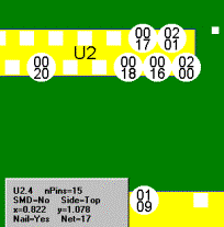 map test probe locations test fixture ate technician troubleshoot find shorts between traces debug and repair PCB schematic hyper-linked to PCB assembly find pins nets netnames part number fast pc board inspection