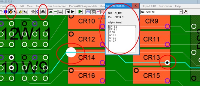 Netlist display and blink, Hyper-linked schematic & assembly